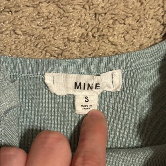 mine Light Sage Blue Ruffle-Strap Knit Tank - Picture 3 of 4